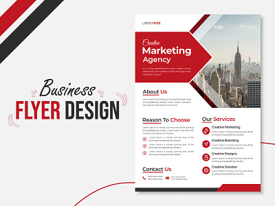 Corporate Business Flyer Design ads advertising agency brand identity branding business corporate design flyer graphic design handout leaflet marketing pamphlet print promo promotion red