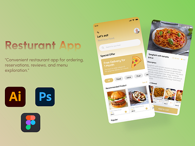 Restaurant App graphic design ui