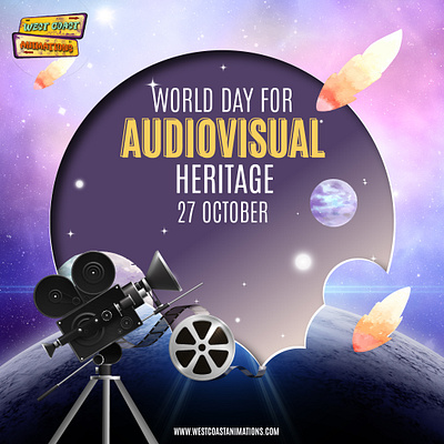 World Day For Audiovisual Heritage audio audiovisual branding design graphic design heritage icon identity illustration logo movie vector video visual world