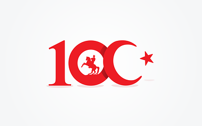 100th Year for Turkiye - Logo Work centary crescent logo republic turkey turkiye turks türkiye