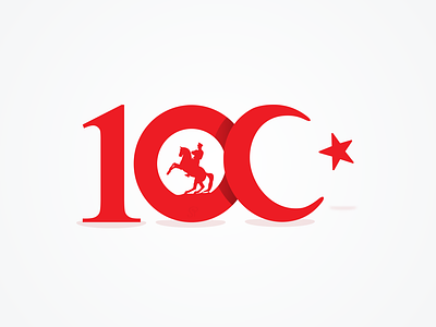 100th Year for Turkiye - Logo Work centary crescent logo republic turkey turkiye turks türkiye
