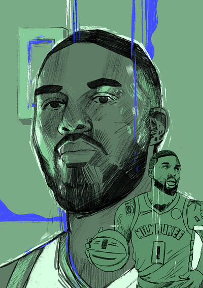 Lillard Portrait basketballart character dametime damian lillard damianlillard illustration illustrator legend lillard nba nba illustration people portrait portrait illustration procreate