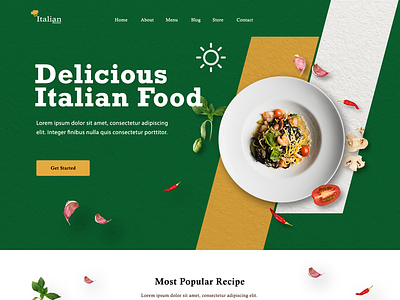Italian Restaurant Web Design creative design design template food food restorent italian food responsive design restorent ui uiux web design website design