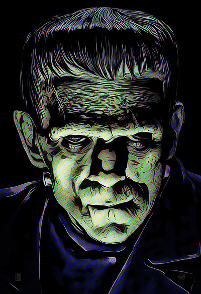 Frankenstein, alternate frankenstein illustration illustrator portrait universal monsters