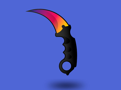 Karambit Fade arte cs2 csgo design faca flat graphic design illustration ilustração knife logo vector vetor