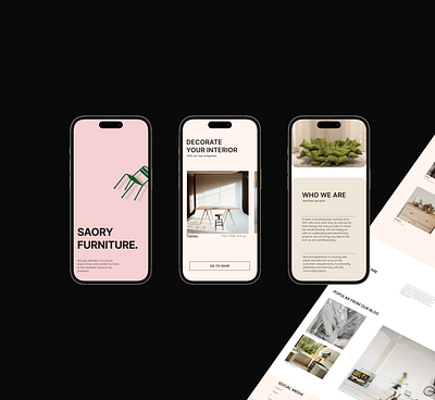 SAORY – Furniture Landing Page app design typography ui ux