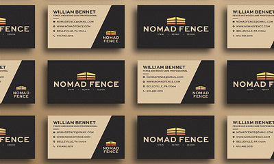 Nomad Fence/ business card brand identity branding business card fence logo fencing contractor graphic design illustrator logo logo design logo mark logotype nomad fence photoshop stationary stationary design