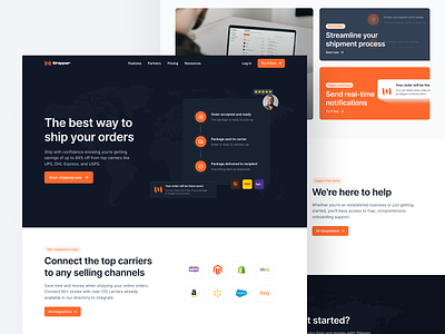 Shipper - Tracking System Landing Page company concept corporate corporation dashboard elementor figma landing page page design ship shipment tracking ui ui design user exeperience user interface ux ux design web design wordpress