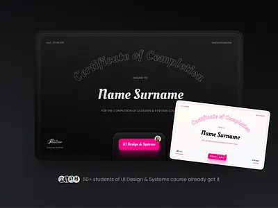 Certificate of course completion card cards design certificate course design systems graphic design ui