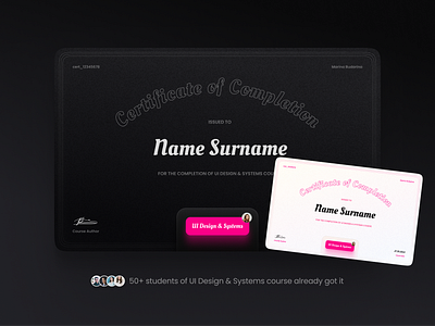 Certificate of course completion card cards design certificate course design systems graphic design ui