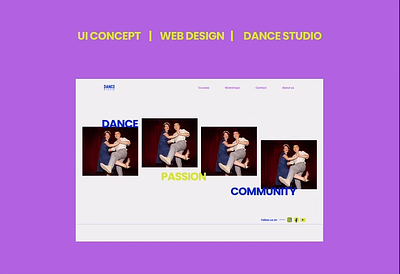 Web design for Dance Studio figma modern website motion graphics ui ui animations ui case study ui concept web web design website design website design case study