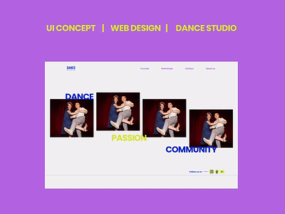 Web design for Dance Studio figma modern website motion graphics ui ui animations ui case study ui concept web web design website design website design case study