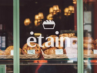 Etain/ logo on bakery window bakery boulangerie brand design brand identity branding bread design etain graphic design illustrator logo logo design logo mark logotype pastry photoshop window