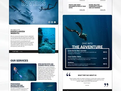 Webdesign for Diving Services branding design graphic design illustration logo ui vector