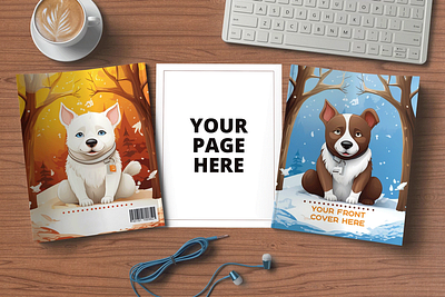 book cover and page presentation mockup magazine cover and pages mockup