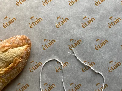 Etain/ logo - parchment paper bakery brand brand design brand identity branding bread design etain etain boulangerie graphic design logo logo design logo mark logo pattern logotype pastry pattern wrapping