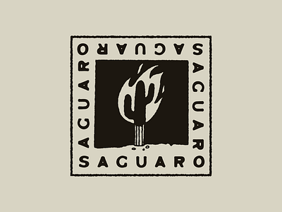 saguaro ii brand identity branding cactus cactus logo desert fire hot sauce lino logo print rustic saguaro
