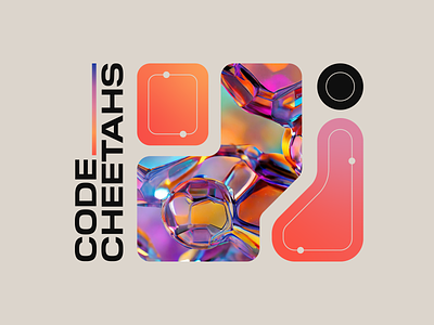 Code Cheetahs AD 3d app art direction brand branding cheetah code development geometric gradient illustration logo logotype mobile modular path studio texture ui wordmark