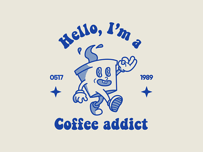 Coffee addict coffee illustration vintage
