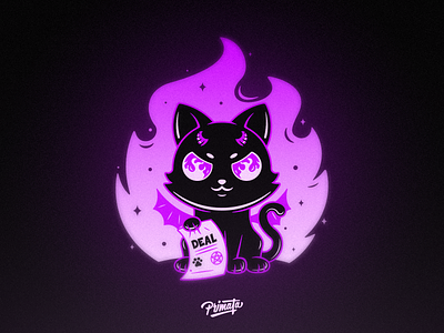 Deal black cat cat covenant cute deal demon halloween hell illustration logo october pact puppy satan vector art