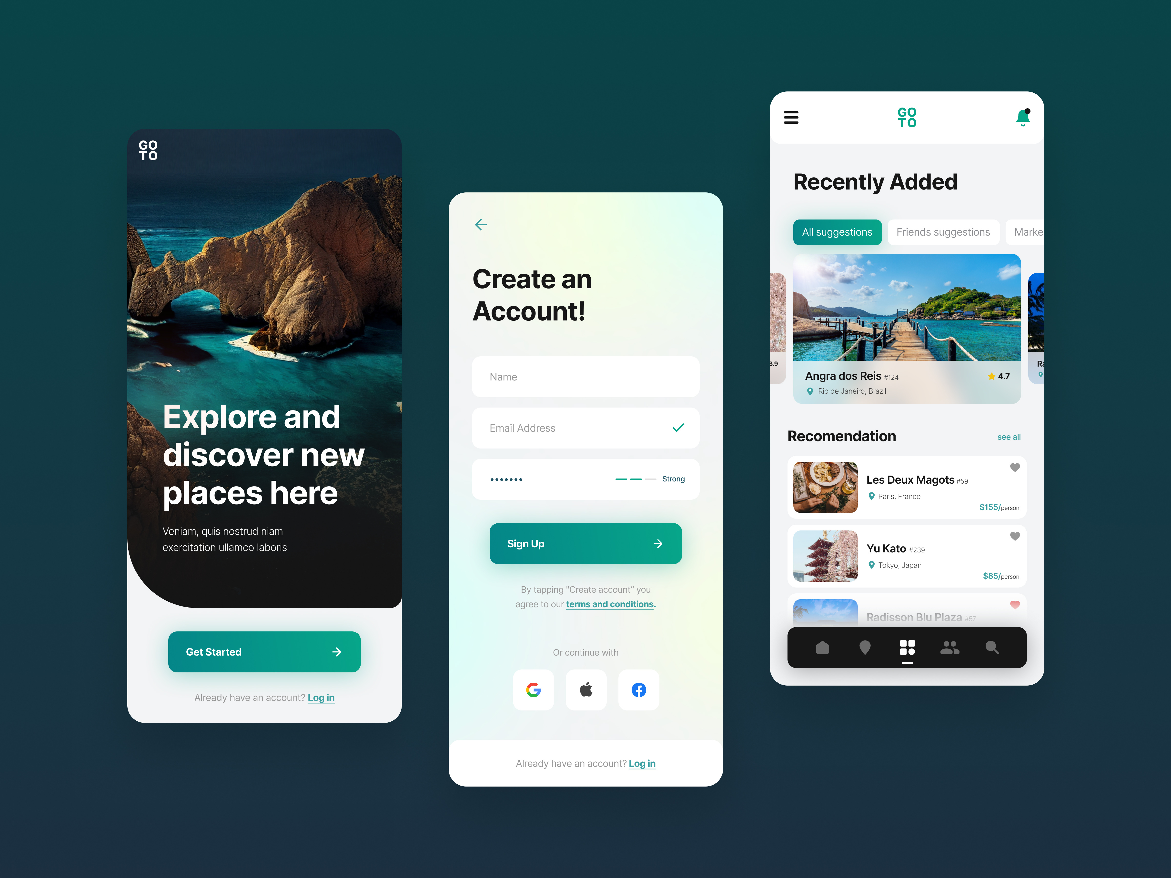 Discover Places - Mobile App android app app design discover ios mobile mobile app mobile design mobile ui online places search trip ui ux