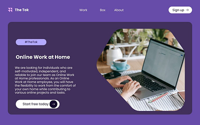 The Tok Online Work At Home website Brand Design Modern company artist background brand brand design branding business company dashboard designer digital graphic graphic design graphicdesign home homepage illustrator logo design modern social media web