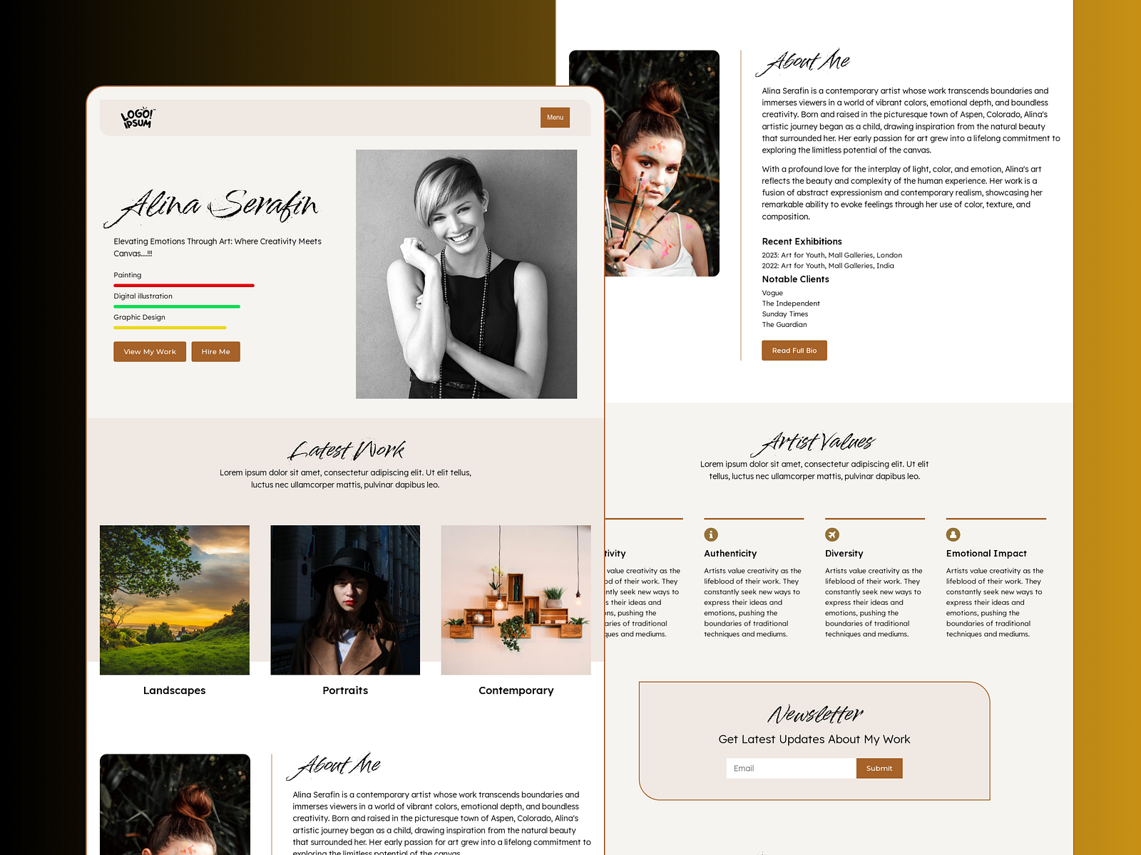 Carrd Template for Artists & Photographers by Anas on Dribbble