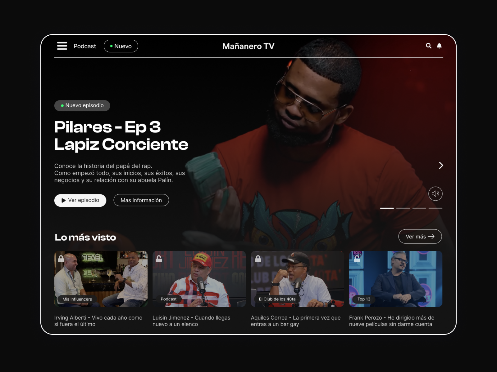 Mañanero TV - Streaming App streaming ui ux web desing