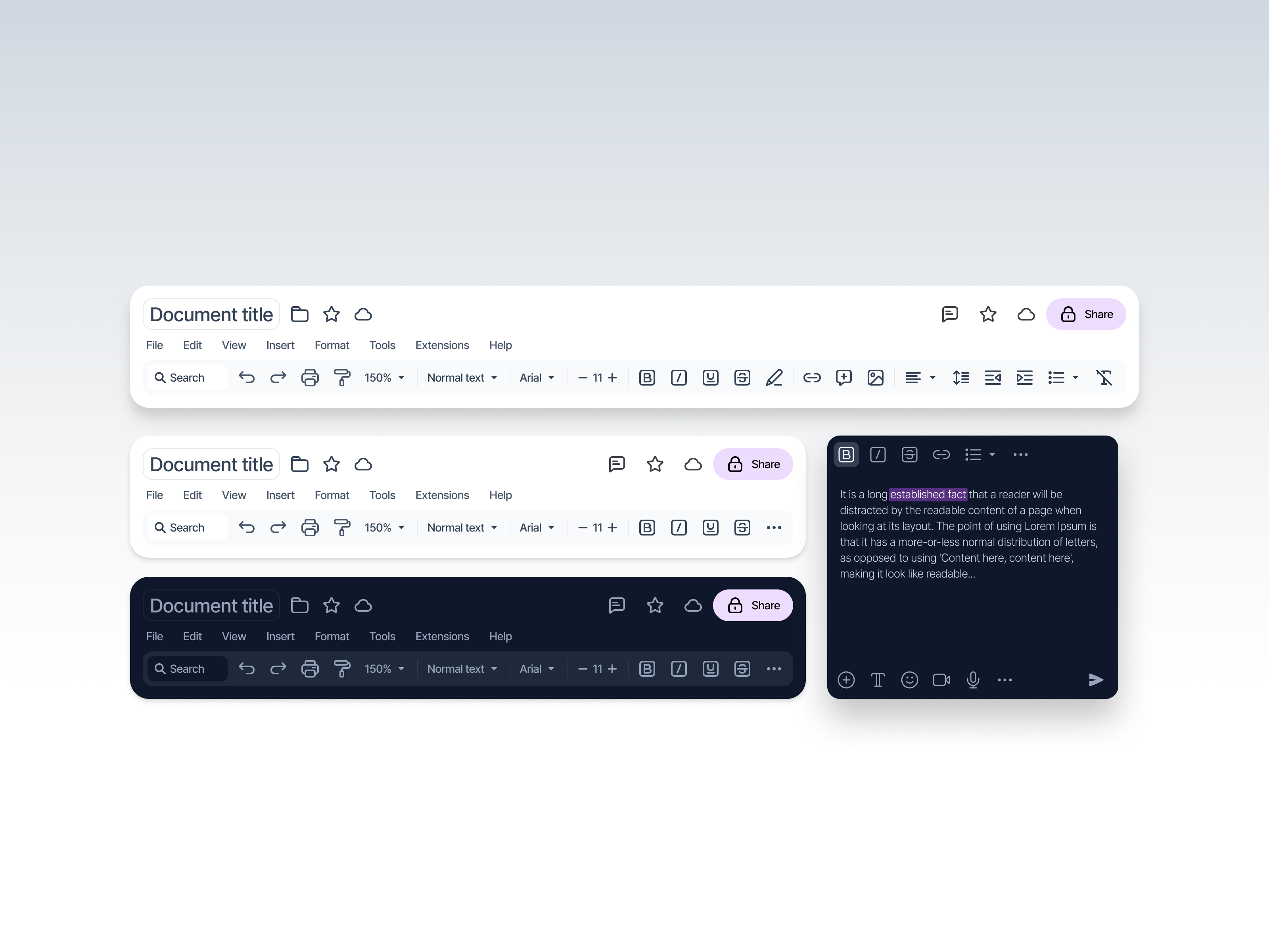 Example of Text Editor Ribbon