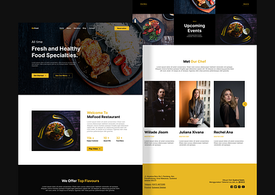 MeFood - Restaurant Landing Page UXUI Design food graphic design restaurant ui ux website websiterestaurant