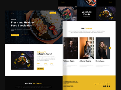 MeFood - Restaurant Landing Page UXUI Design food graphic design restaurant ui ux website websiterestaurant