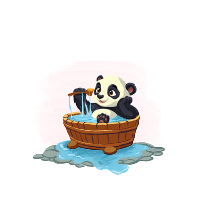 Pampered Panda animal artwork cute digital art drawing illustration panda panda illustration procreate vector