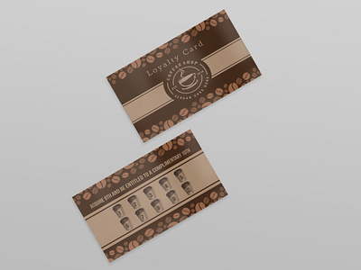Coffee shop loyalty card coupon gift card gift cupon graphic design loyalty card rewards card