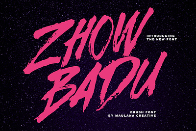 Zhow Badu Handmade Brush Font branding brush font brush handmade font fonts graphic design lettering brush lettering font logo maulana creative nostalgic