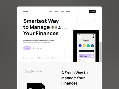 Finance mobile app for iOS design finance finance website landing page design page ui ux web design web page website design