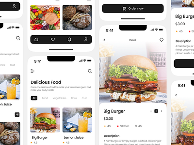 Order Food UI Design app concept design food ui design inspiration interface mobile mobile food mobile ui mobile ui design modern restaurant simple simple ui design ui ui design uiux ux web web design