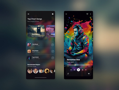 Music player - Ui app design figma graphic design icon illustration music typography ui ux vector