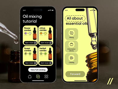 Essential Oil Mobile iOS App android animation app design dashboard design interface ios mobile mobile app mobile ui motion design motion graphics purrweb tutorial ui ux