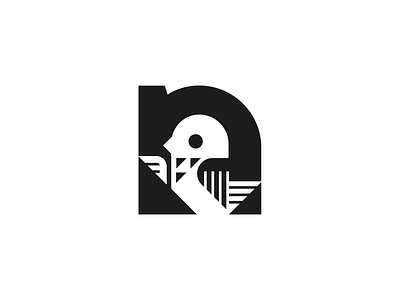 N and bird bird brand branding design elegant graphic design illustration letter logo logotype mark minimalism minimalistic modern monochrome n negative space negativespace sign typography