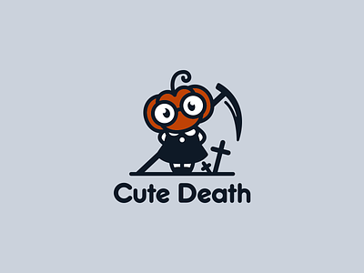 Cute Death character cute death halloween horror logo logotype minimalism pumpkin scary