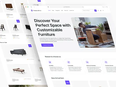 Timbercraft.co - Furniture Website e commerce furniture furniture website interior interior design landing page ui design visual design web design website website design