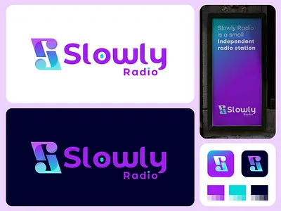 Modern logo for Slowaly Radio, Visual identity branding a b c d e f g h i j k l m n abstract logo brand identity designer branding branding design gradient logo illustration letter logo logo logo design logo designer logo mark symbol logo vector logotype minimalist logo music logo o p q r s t u v w x y z print symbol designer visual identity