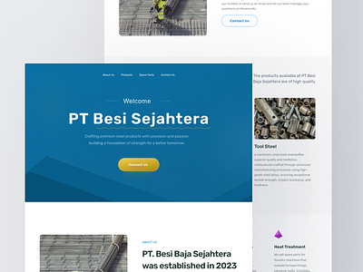 Landing Page for Product (PT Besi Sejahtera) apps design product design ui uidesign uiux ux web