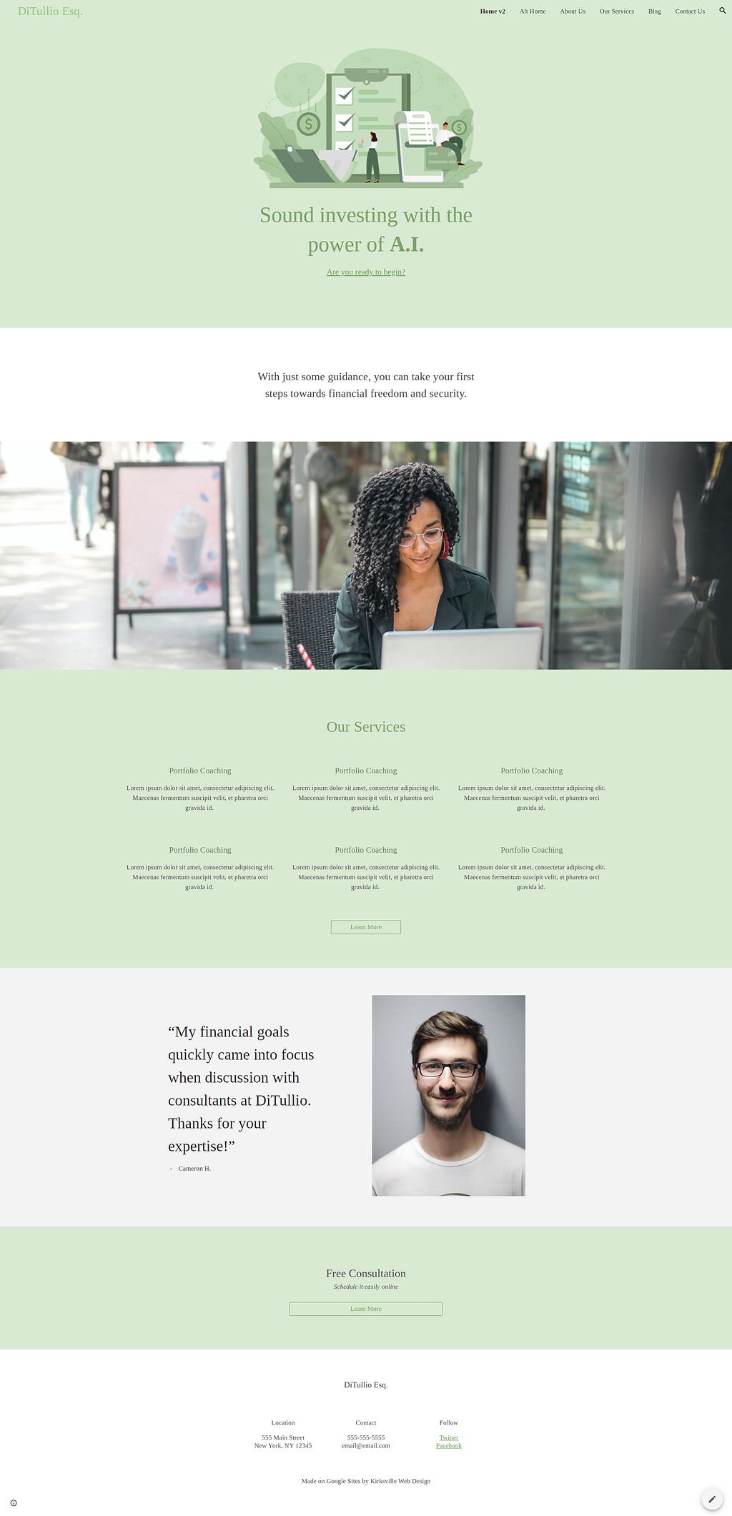 DiTullio — Consultant Google Sites Theme by Kyle Horst on Dribbble