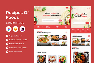 Foodie - Recipe to Foods Landing Page delicious ui