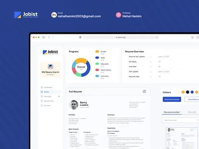 Jobist - Resume Builder Web Application ai application ai cv builder analysis app artificial intelligence ats resume clean cv builder cv builder app design systen figma homepage interaction design landing page modern reusme resume resume builder resume builder web saas application uiux user interface