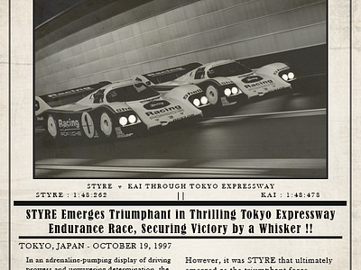 PORSCHE 962 x CUSTOM RACE POSTER custom graphic design illustration porsche porsche 962 poster racing tokyo tokyo expressway