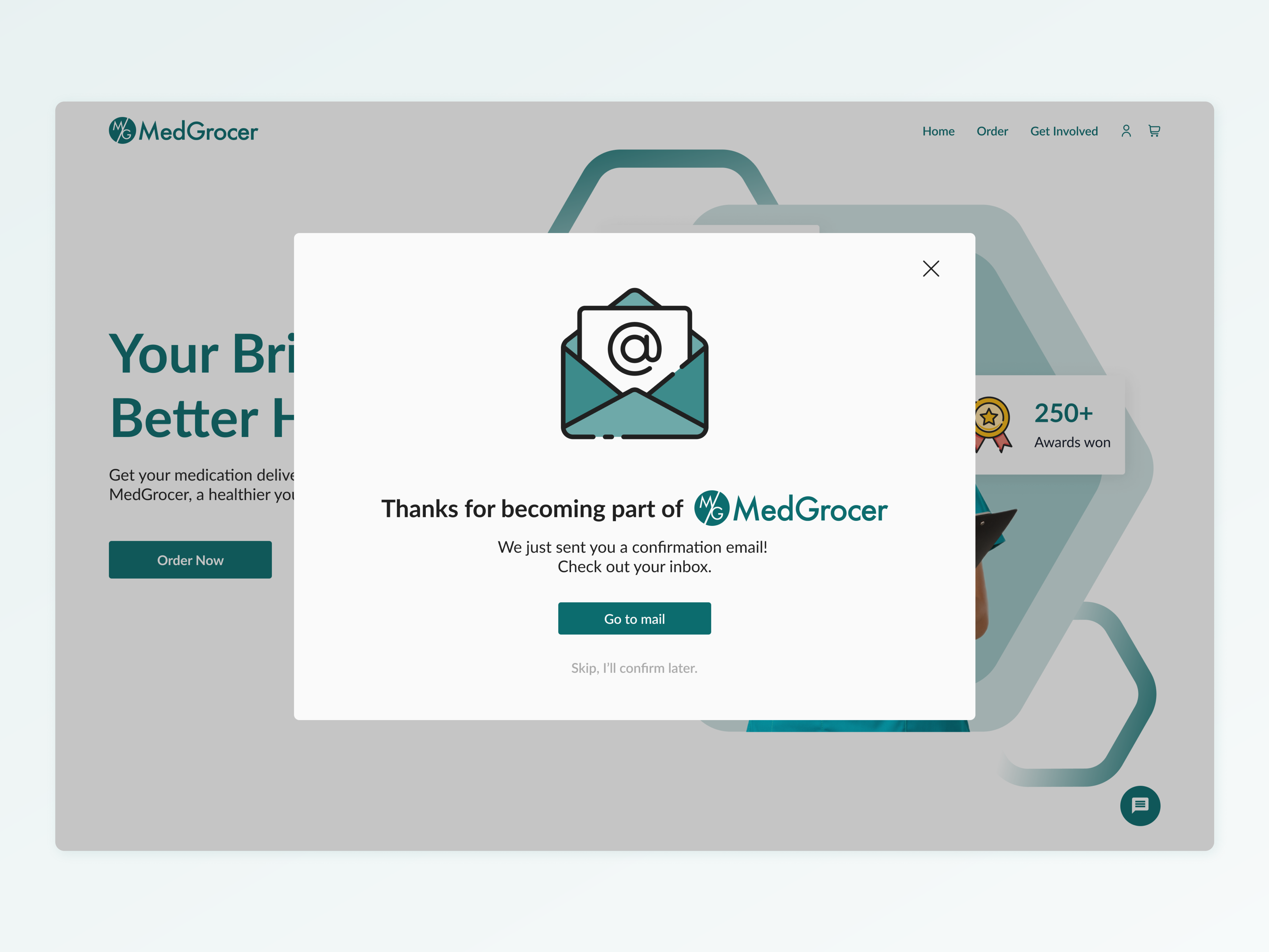 Pop-up window | MedGrocer banner design designer e commerce figma green health medical redesign ui ui design ui ux user experience user interface ux ux design web web design website website design