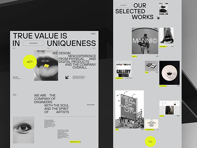 Design Agency website concept concept design agency grey minimalism webdesign wowdesign yellow