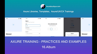 Axure Tutorial-Practices and Examples: 16.Album axure axure course design prototype ui uiux ux ux libraries